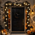 9ft black halloween garland with eyeball string light, main product view