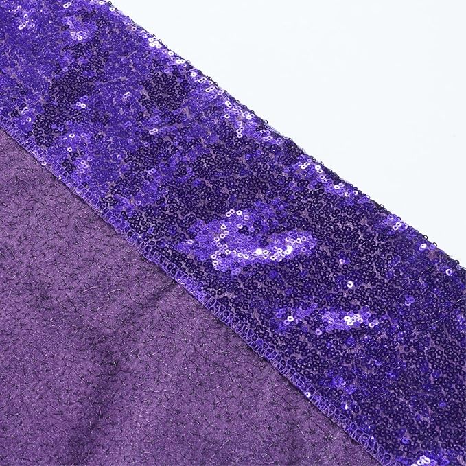 Poise3EHome 8Ft x 10Ft Purple Sequin Backdrop, Glitter Thick Satin Sequin Background Drapes, Sequence Backdrop for Halloween Wedding Party Holiday Festival Decor