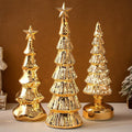funnymoom 3 pack glass christmas trees light up, main product view