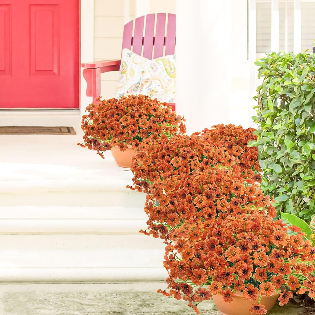 uieke 72 pcs artificial fall flowers for outdoors, view 9