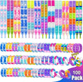 100Pcs Pop Bracelet, Party Favors for Kid, Pop Wrist Strap Fidget Toys Pack ,Fidget Toys for Girils Boys, as Gifts for Easter Chrismas,Classroom Prizes for Students