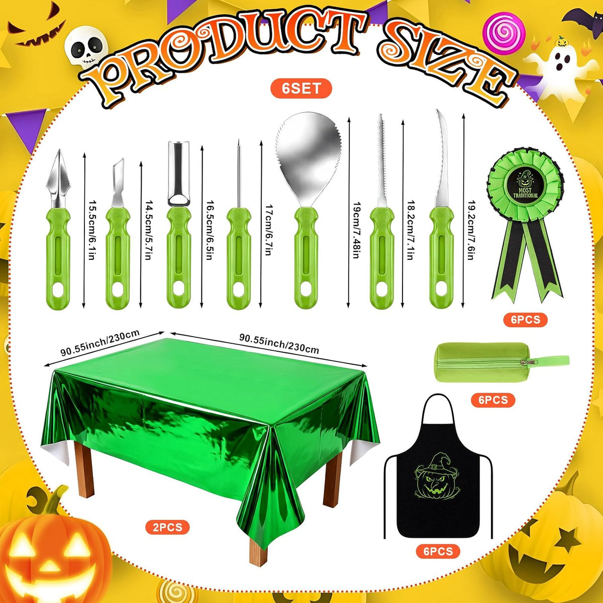 LemonRoad 20 Pcs Halloween Pumpkin Carving Kit Includes 6 Carving Tools, 2 Ta...