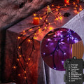 litbloom lighted black glittered garland with 48 orange, main product view