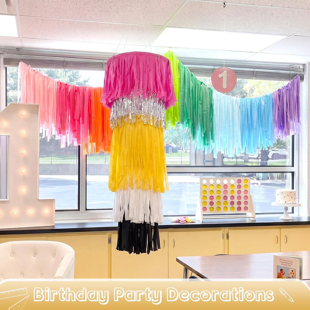 Glooglitter Giant Pencil Classroom Decoration Fringe Chandelier 39 Inch 3D Hanging Tinsel Jumbo Pencil Tassel Ceiling Back to School First Day of School Teacher Creative Party for Study Room Playroom