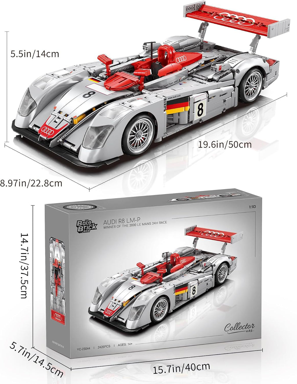 mocburiku audi r8 lm-p 24h le mans winner, close-up detail
