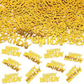 MARFOREVER Gold Happy Birthday Confetti Glitter, Birthday Party Metallic Foil Table Confetti Golden Birthday Cake Balloon Sprinkles Table Centerpiece for Adult Baby Birthday Party Decorations