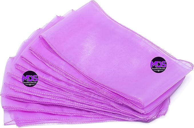 MDS Pack of 200 PCS Organza Chair Sashes Wider Dining Chair Bows Ribbon Tie Back for Wedding Party Birthday Bridal Shower Reception Event Banquet Home Chair Cover Decoration - Light Purple