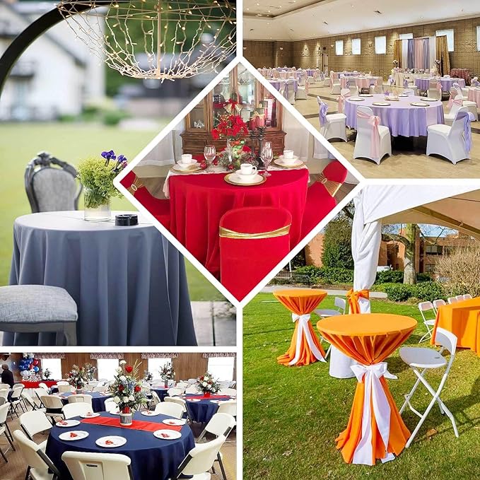 Efavormart Round Tablecloth, 90 Inch Stain & Wrinkle Resistant Washable Table Cloth, Decorative Polyester Fabric Table Cover for Banquet, Wedding, Dining- Burgundy