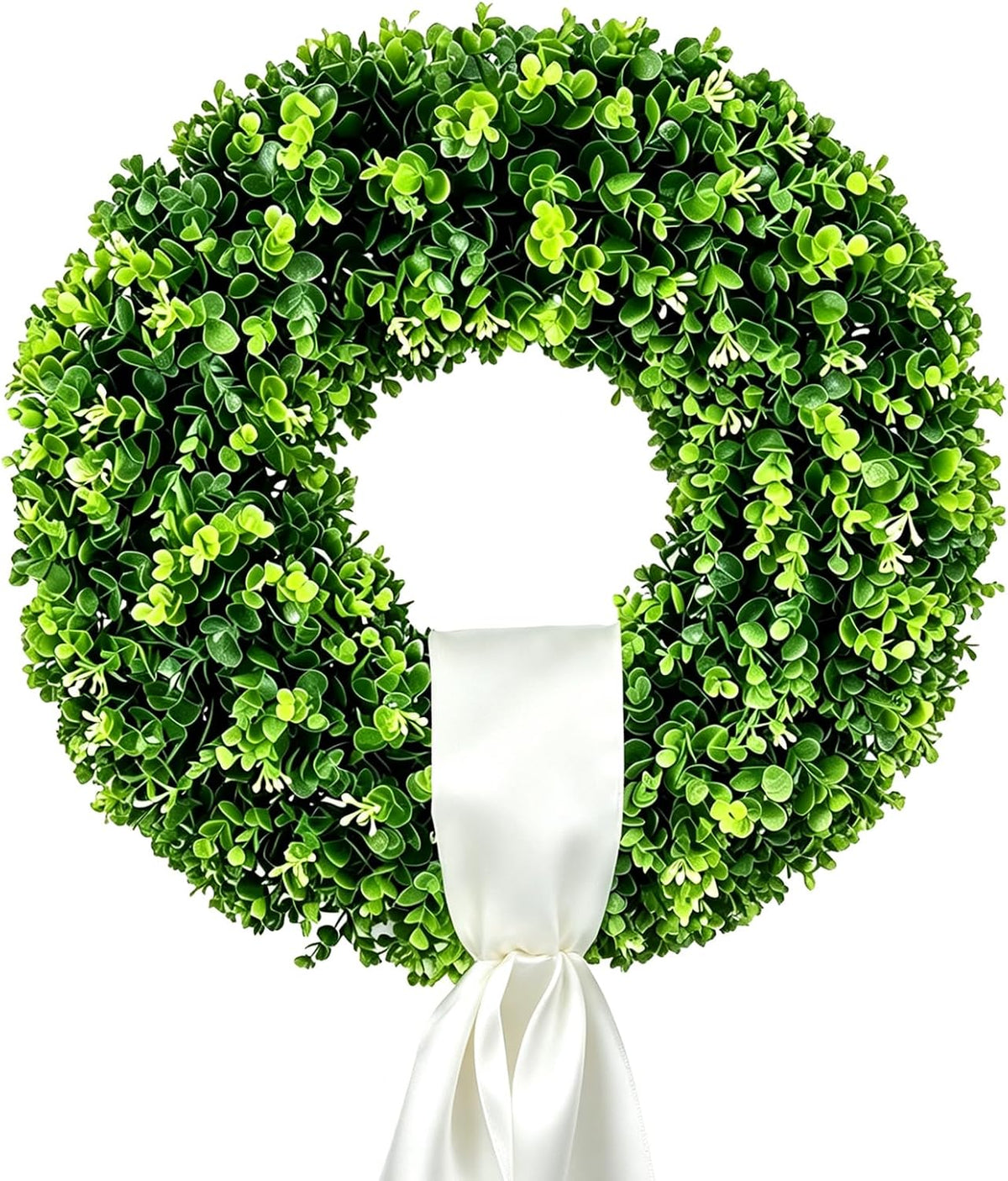 cleangor artificial boxwood wreaths for front door, main product view