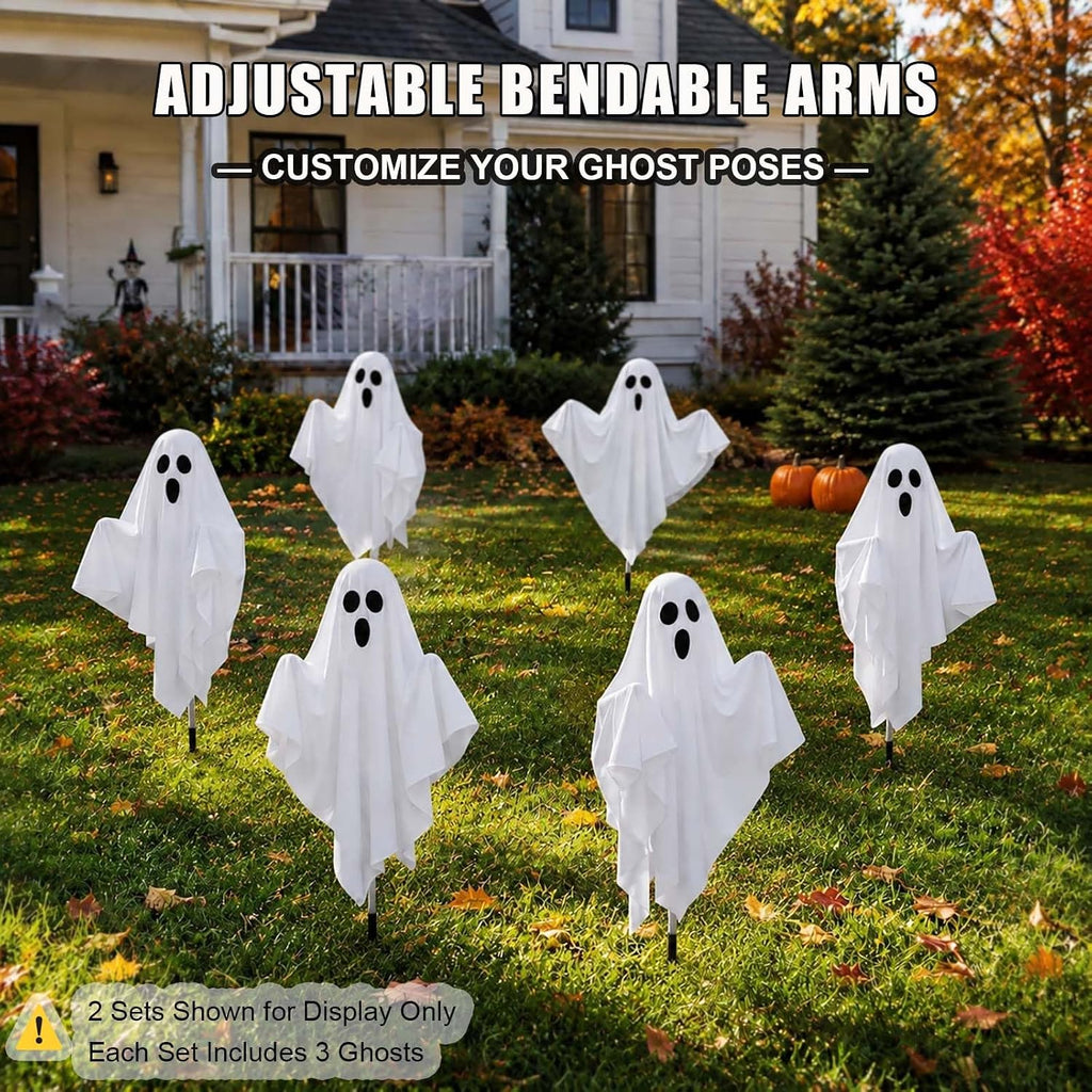 halloween ghost decorations outdoor solar powered yard pathway on a desk or shelf