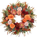 26” fall wreaths for front door, autumn harvest, main product view
