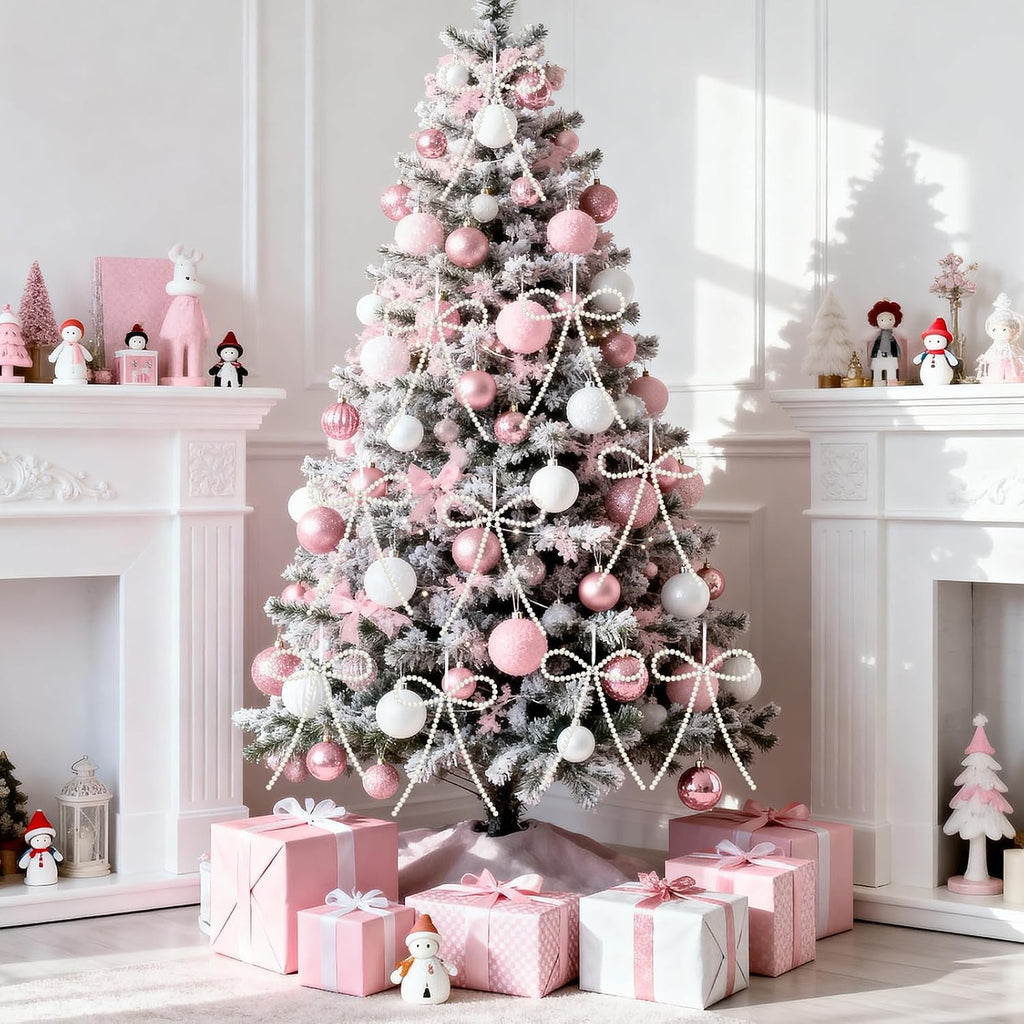 12 Pcs White Pearl Bow Ornaments for Christmas Tree Decorations Pearl Christmas Ornaments Hanging Christmas Tree Toppers for Xmas Gift Packaging Home Wreath Fireplace Fence Wedding Holiday Party Decor