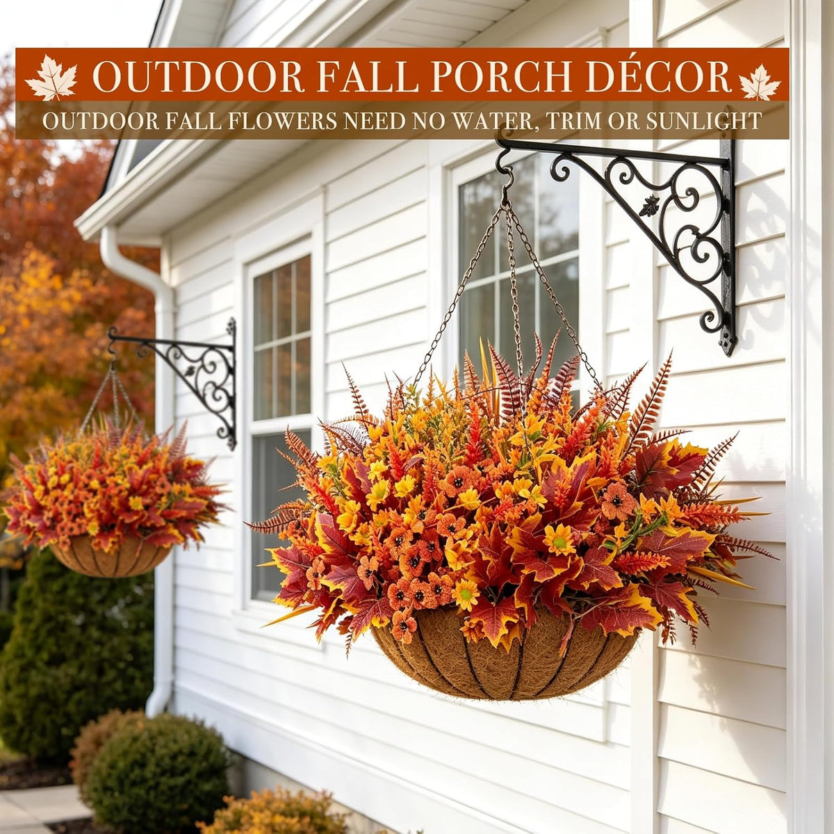 24 bundles 6 styles artificial fall flowers plants, side view