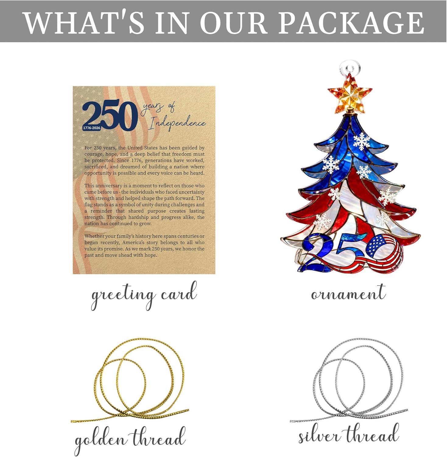 250 Anniversary USA Ornament, 2D Acrylic America Merchandise 250, Christmas in July Decorations, Christmas Decorations, USA 250th Anniversary, USA 250th Birthday Gifts