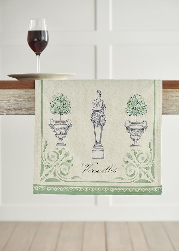 Maison d' Hermine Table Runner 100% Cotton Double Layer Table Runners 108 inches Long Decorative for Home Kitchen Dining Party Wedding Bridal Shower Spring Summer (Jardin Du Roy, 14.50" x 108")