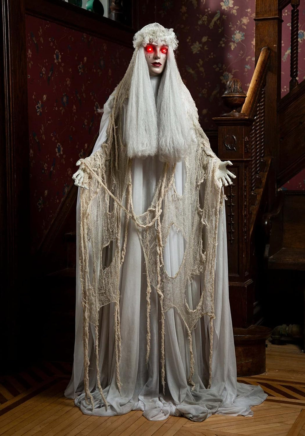 fun costumes venetian victoria white ghost light-up eyes shown in use