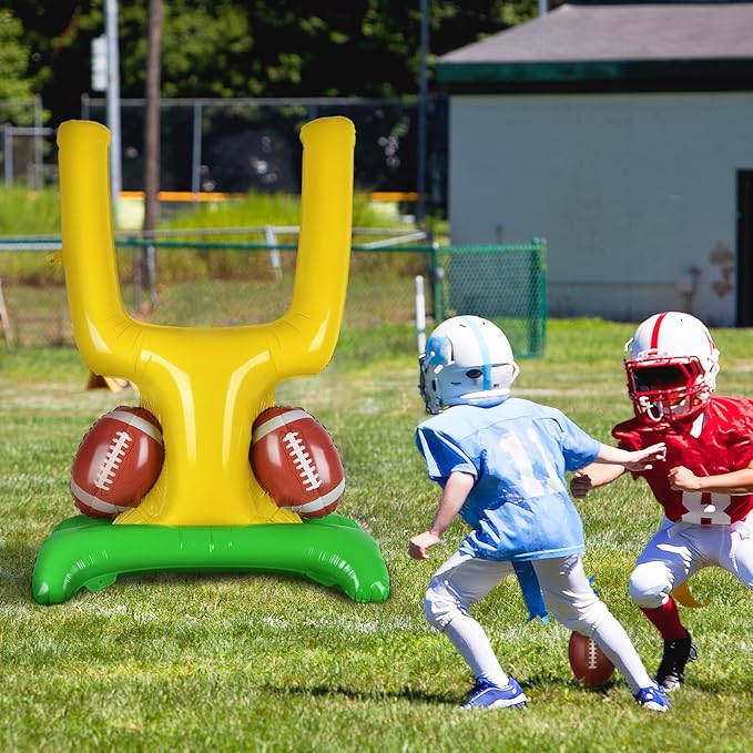 Football Party Supplies Kit - Touchdown Letter Balloon, Goal Post & Football Shaped Foil Balloons, Round 'Touchdown!' Foil Balloons, and Banner for Birthday, Game day, Tailgate Party Decorations