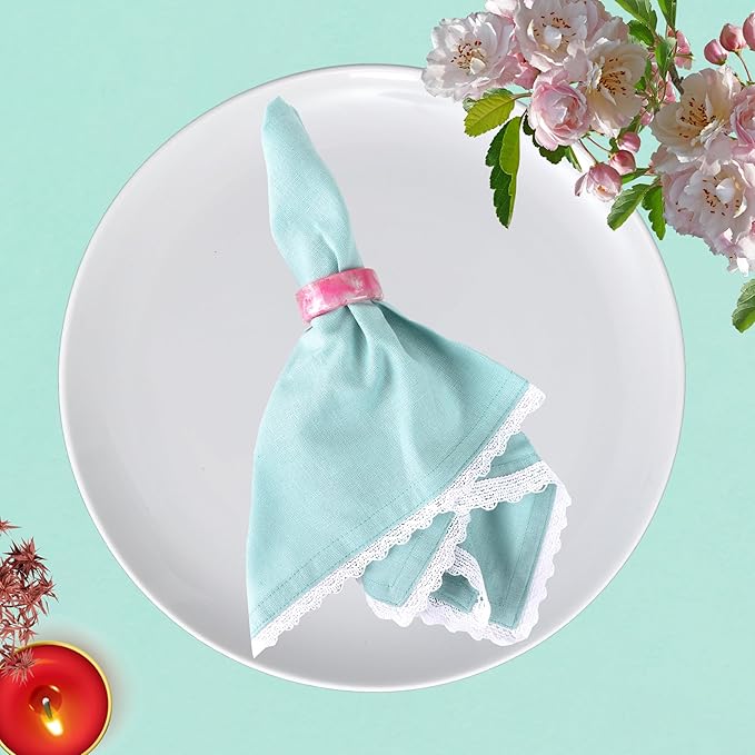 12 Pcs Epoxy Resin Napkin Rings Set - Decorative Pastel Table Holders, 1.5" Dia, Art Deco Style - Ideal for Weddings, Dinner, Parties, Home, Dining, Gifting, Indoor & Outdoor (Multi) - CLEENTABLE