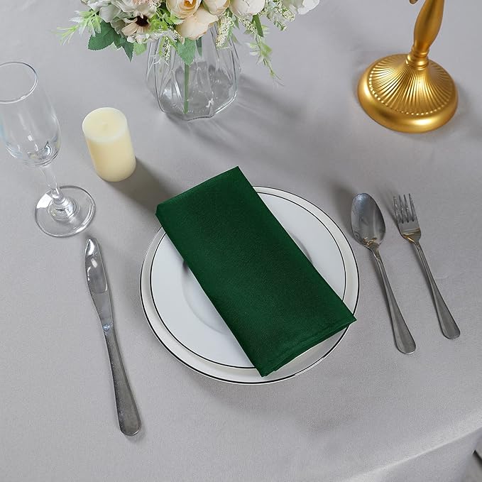 Cloth Napkins 20x20 inch Washable Polyester Dinner Napkins Soft Table Napkins for Wedding Party Dining Banquet(Hunter,50PCS)