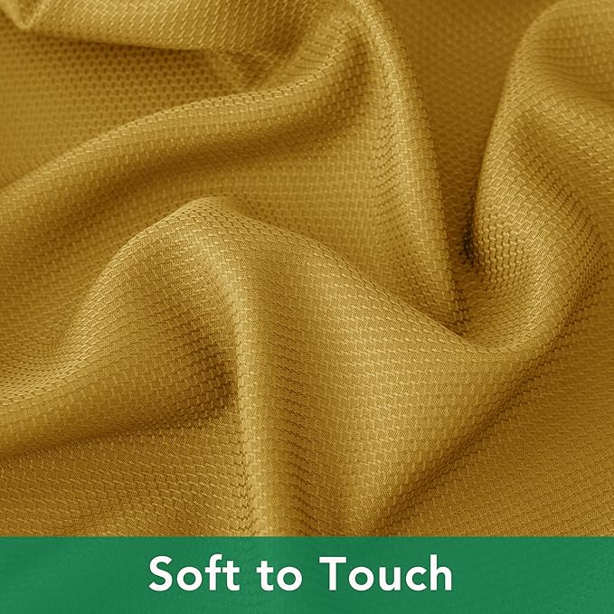 Biscaynebay Textured Fabric Christmas Square Table Cloth 70x70 Inches, Gold Water Resistant Tablecloths for Dining, Kitchen, Wedding and Parties etc. Machine Washable