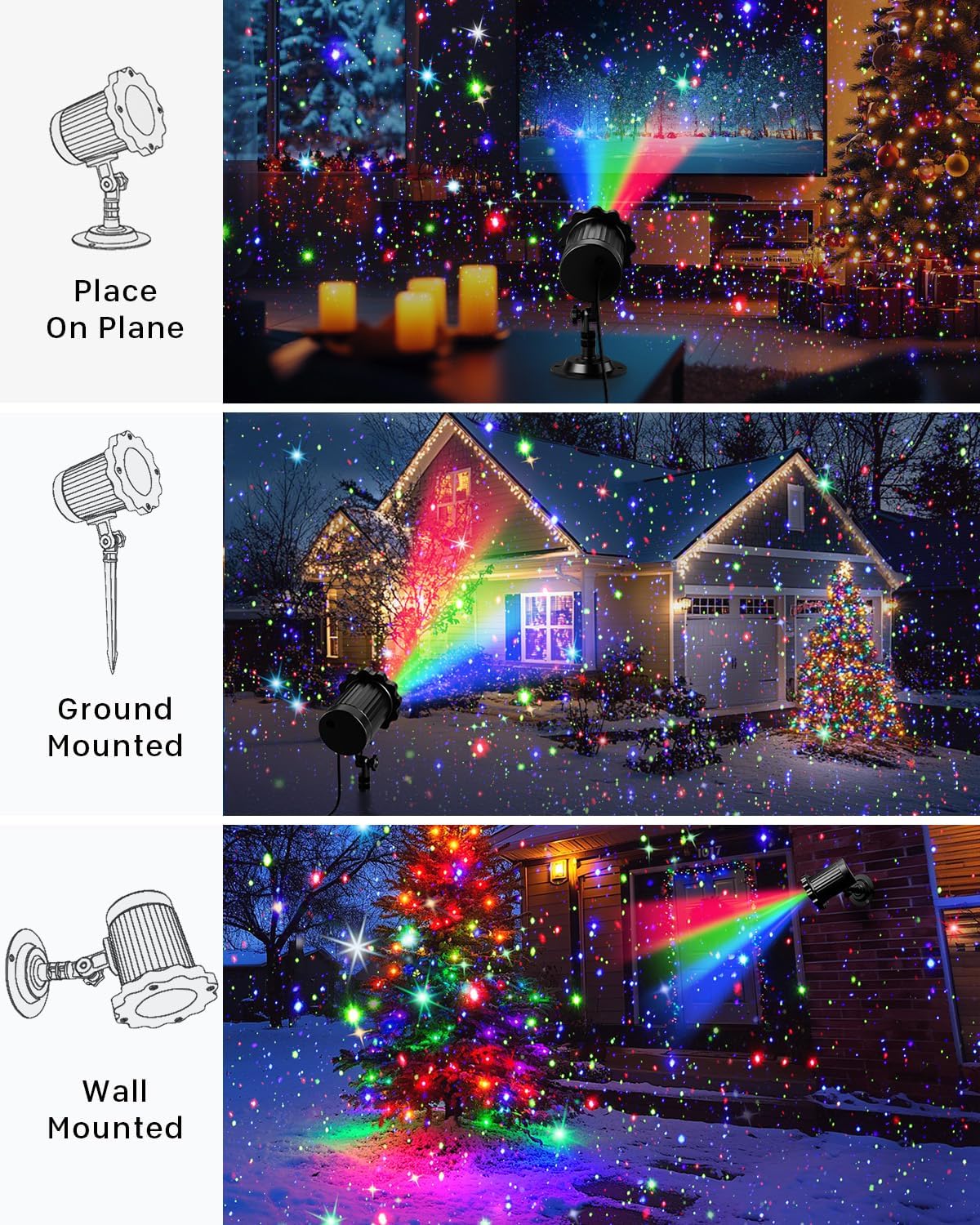 Laser Christmas Projector Lights Outdoor, Waterproof Christmas Decorations Mo...