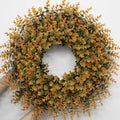 26" artificial fall boxwood wreath for front door, main product view