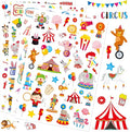 Cute Carnival Circus Stickers 820 Count Party Goodie Gifts Bags Decor Red White Elephant Clown Adhesive Stickers for Kids Girls Boys Birthday Invitations Art Craft Decor School Game Class Rewards