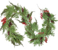 christmas pine garland, artificail greengery garland indoor outdoor, main product view