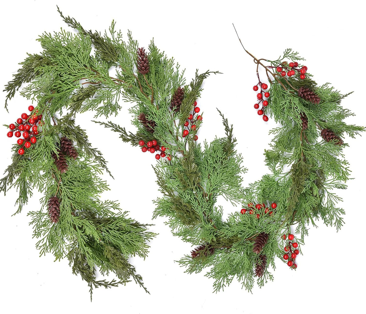 christmas pine garland, artificail greengery garland indoor outdoor, main product view