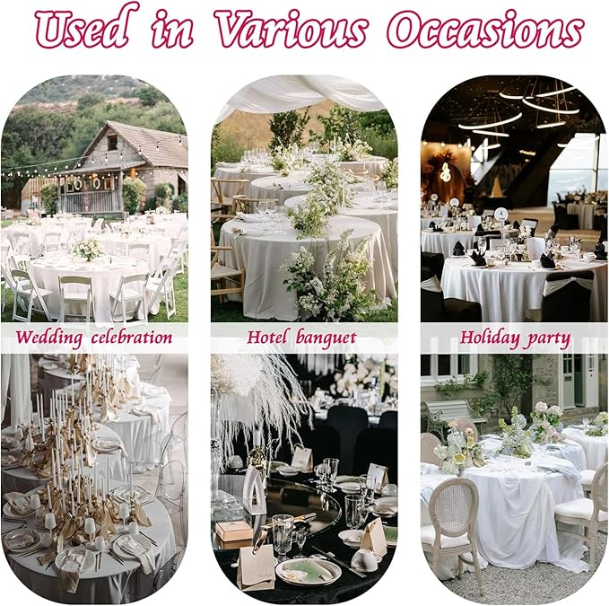 KKJIAF 1 Pack Round Table Cloths 90 Inch, Hot Pink Overlay Round Satin Table Cover, Silky Satin Dining Tablecloths for Wedding Buffet Parties Banquet Decoration