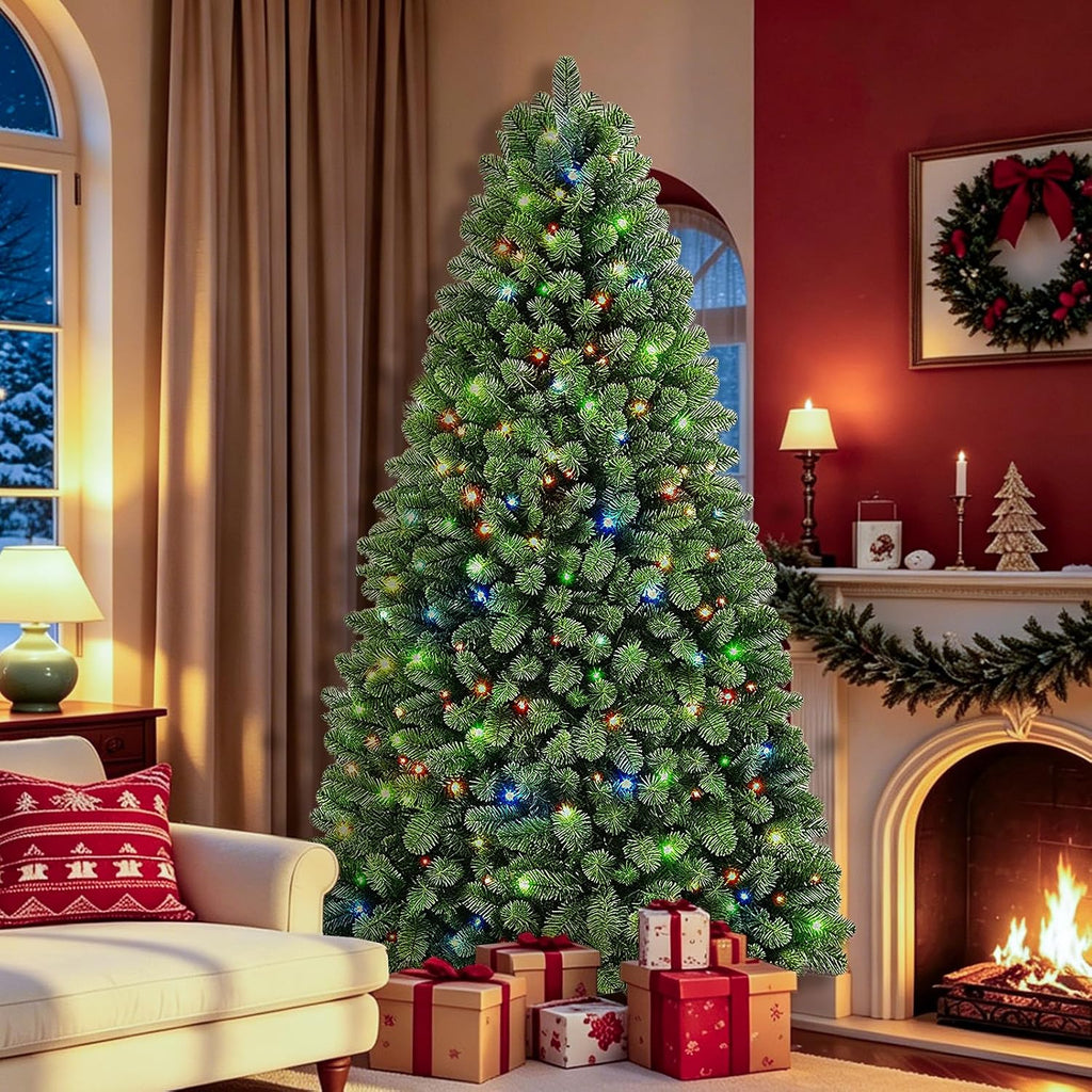 6ft pre-lit christmas tree with remote control &, front angle view