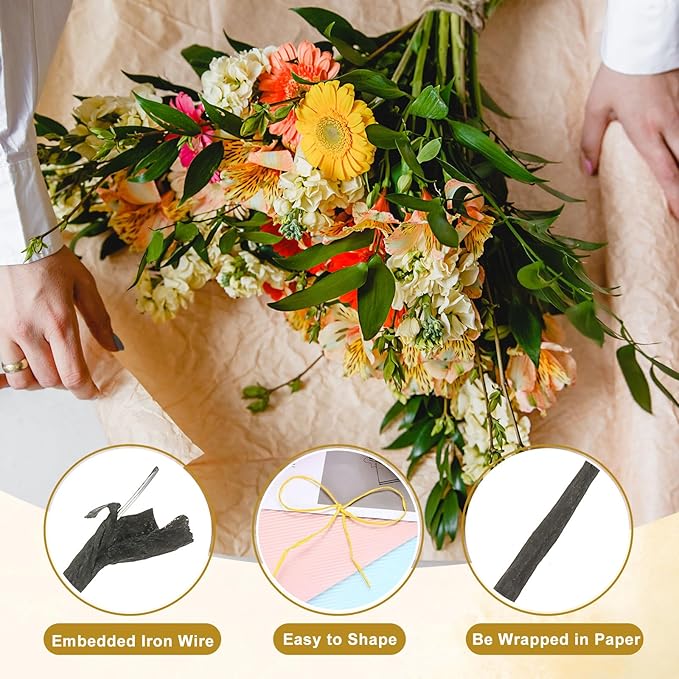 uxcell 164 Feet Floral Wire, 1mm Vine Bind Wire for DIY Crafts Flower Bouquet Christmas Wreaths Black