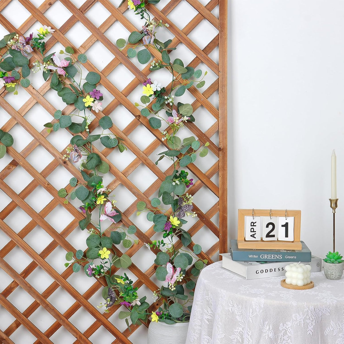 flower garland artificial daisy garlands floral vines 3d, front angle view