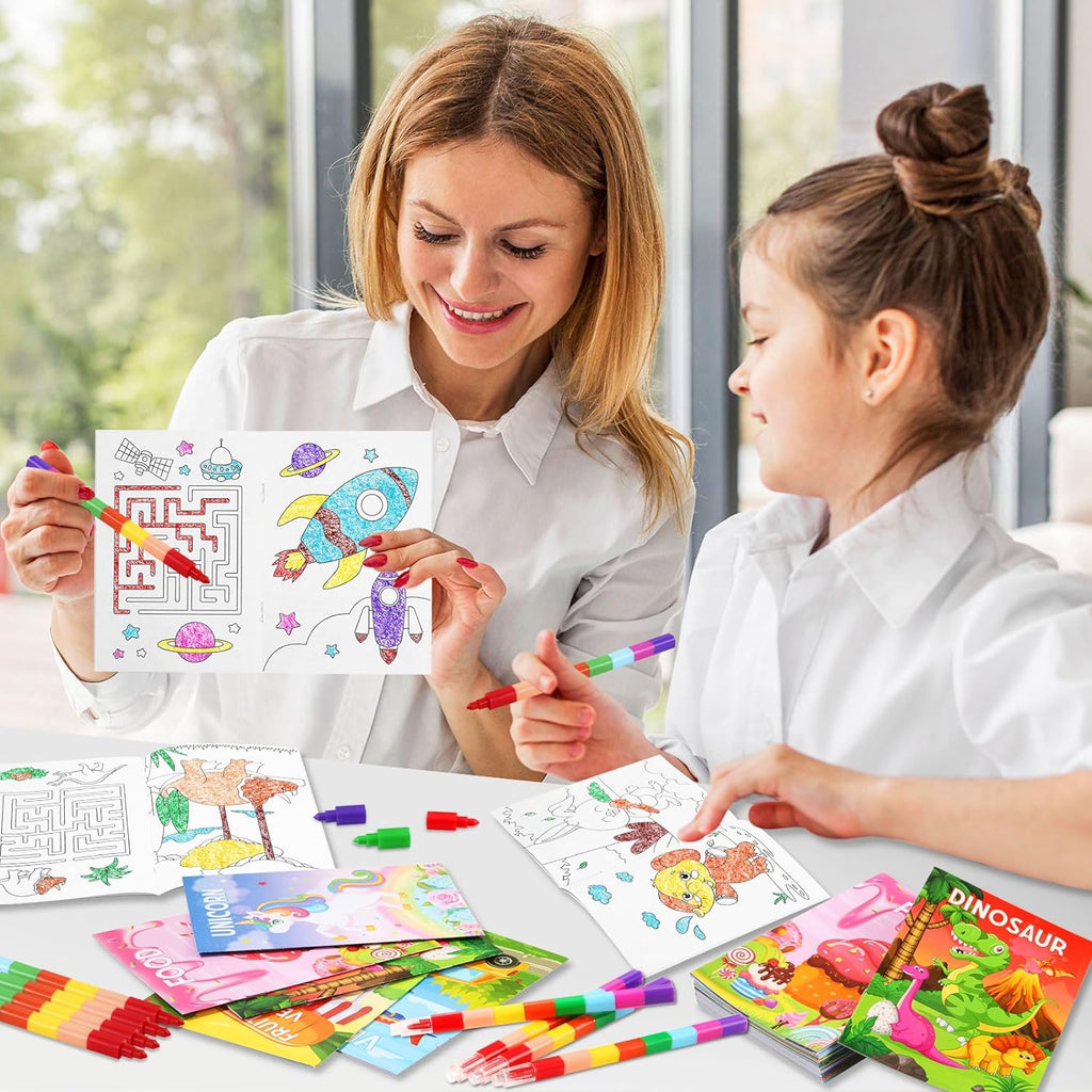 BenLouis Coloring Books Party Favors Bulk Mini Coloring Books for Kids Ages 4-8-12 Small Activity Books For Birthday Party Gifts Goodie Bags Stuffers Classroom Travel Activity（24pcs Classic）