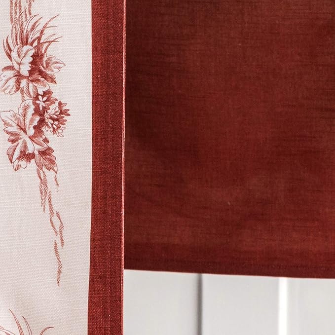 Maison d' Hermine Table Runner 100% Cotton Double Layer Table Runners 108 inches Long for Thanksgiving Christmas Decorations Home Kitchen Dining Party Wedding (Holy Jouy - Red, 14.5" x 108")