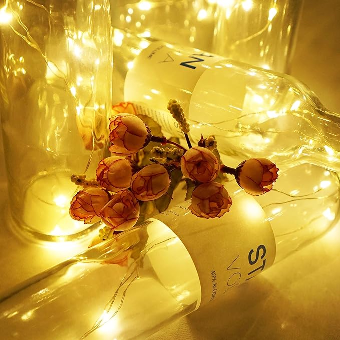 Wine Bottle Lights with Cork, Battery Operated 20 LED Cork Shape Silver Wire Colorful Fairy Mini String Lights(No Bottles) for DIY, Party, Decor, Christmas, Halloween,Wedding (3, Warm White)