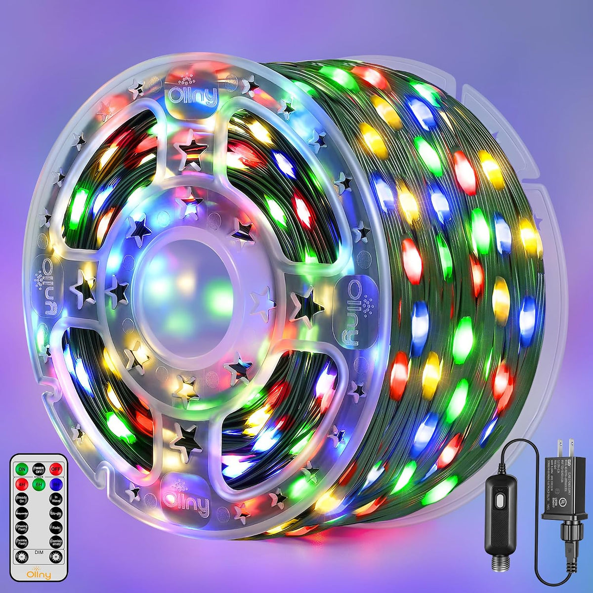 ollny 393ft 1200led outdoor christmas lights with remote, main product view