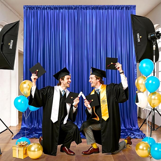 10x10 Wrinkle Free Royal Blue Sequin Backdrop Curtain for Parties-Thick Not Fall-Off Glitter Backdrop Drapes-2 Panels 5x10ft Shimmer Photo Back Drop Cloth for Wedding Birthday Photography Background