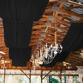 6 Panels Black Ceiling Drapes for Wedding, 5ftx15ft Ceiling Drapes Cheesecloth Sheer Fabric Curtain Wedding Arch Draping Fabric Romantic Ceilings Decorations for Weddings Party Ceremony Stage