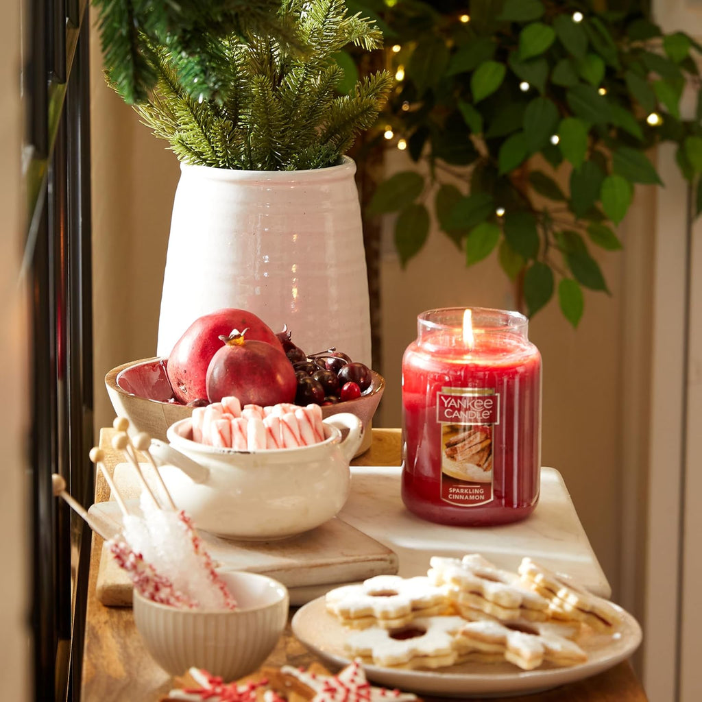 Yankee Candle Sparkling Cinnamon Scented Classic 22oz Large Jar Single Wick Candle Over 110 Hours of Burn Time
