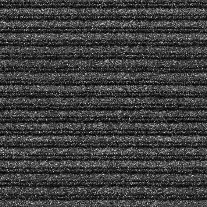 House, Home and More Indoor Outdoor Double-Ribbed Carpet Runner with Skid-Resistant Rubber Backing - Smokey Black - 4 Feet x 50 Feet