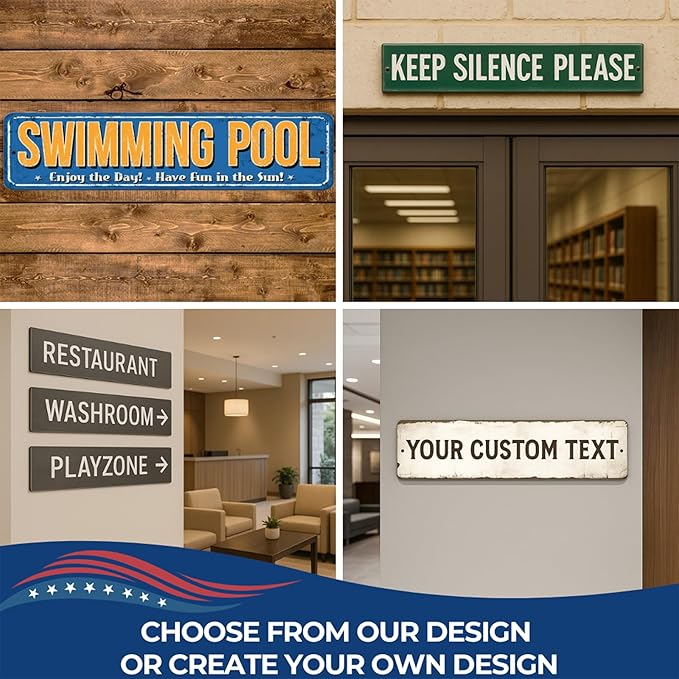 Custom Arrow Metal Sign by DC | Directional Signs for Indoor & Outdoor Use | Personalized Rust-Free Metal Yard Display | Customized Weatherproof Road Arrow Marker | Multiple sizes | Made in USA