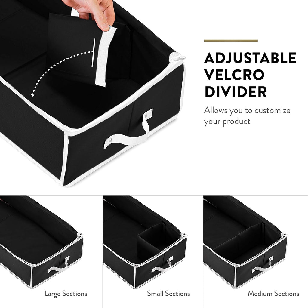 ZOBER 600D Oxford Gift Wrapping Paper Organizer Storage - 40" Gift Wrap Storage Containers with Interior Pockets for Bows, Tags & Ribbons - Wrapping Paper Holder, Fits 24 Standard Rolls, Black/White