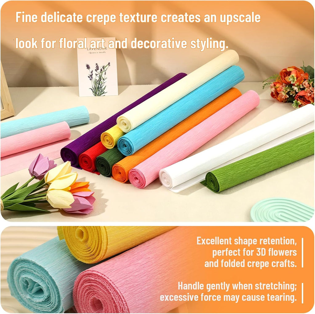 Jmuiiu Light Pink Crepe Paper, 16.9 Inch Wide 7.9ft Long Crepe Paper for Flower Making, Valentine's Day, Wedding Ceremony, DIY Craft Birthday Halloween Party and Large Festival Decoration