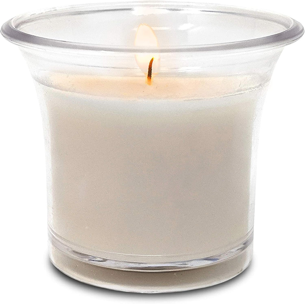 Hyoola Votive Candles - White Votives in Clear Cup - 12 Hour Burn Time Unscented Votive Candles Bulk - Pack of 12 Small Candles in Bulk - Made in Europe