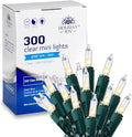 Holiday Joy - 300 Count Warm White Christmas Lights Outdoor, 64FT Length Per Set Incandescent Christmas Lights Indoor, Corded Tree String Lights for Xmas Decorations (Green Wire)