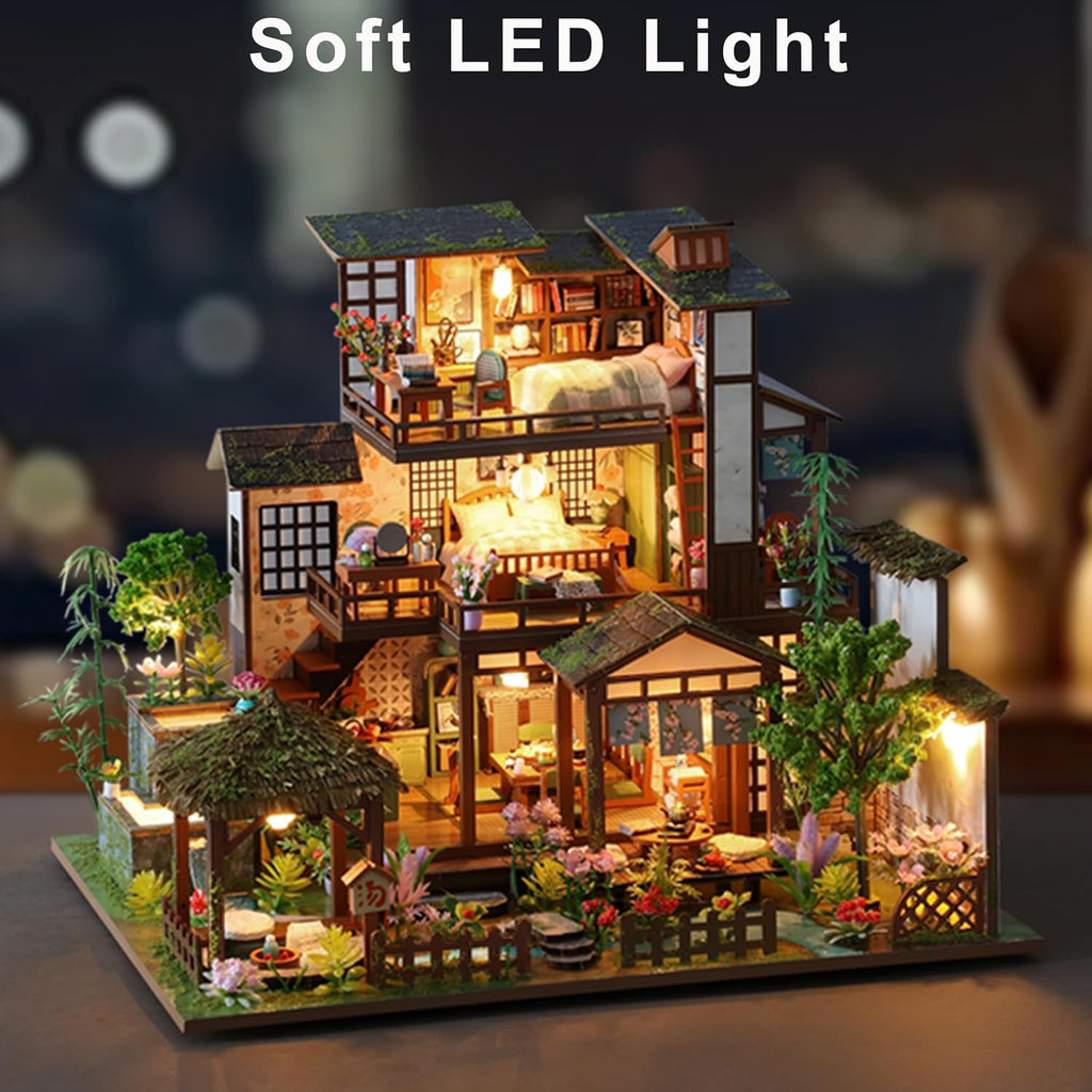 isseve miniature house kit, tiny house building kit showing dimensions