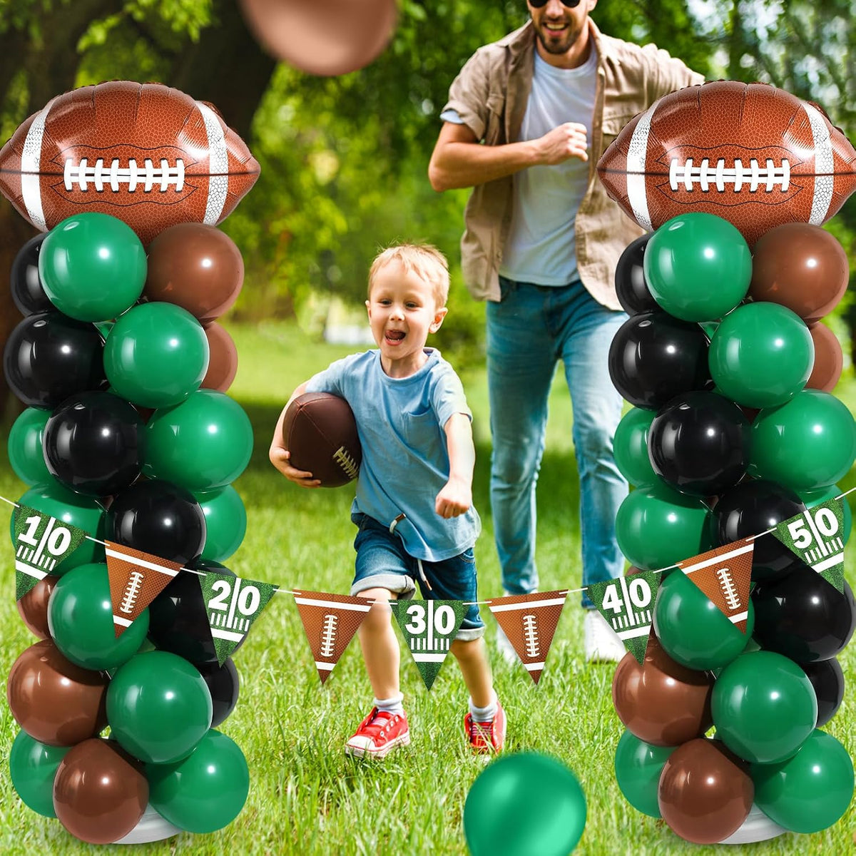 yalikop 2 sets football party balloon column stand, package contents
