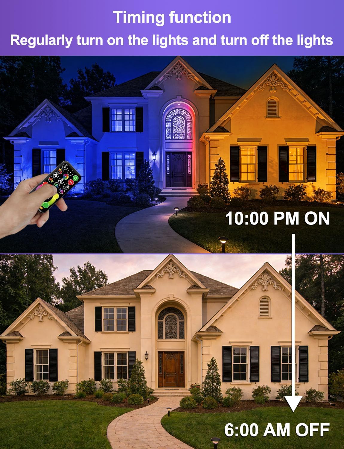 HEKEE RGB Led Flood Light 50W, Outdoor Color Changing DIY Customized Strobe M...
