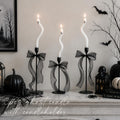 AYGXU Halloween Decorations indoor-3Pcs Twisting Ghost Candles Decor with Candle Holders,Ribbons,Vintage Candlestick Holders Decoration,Halloween centerpieces for Party Table Fireplace Decorations
